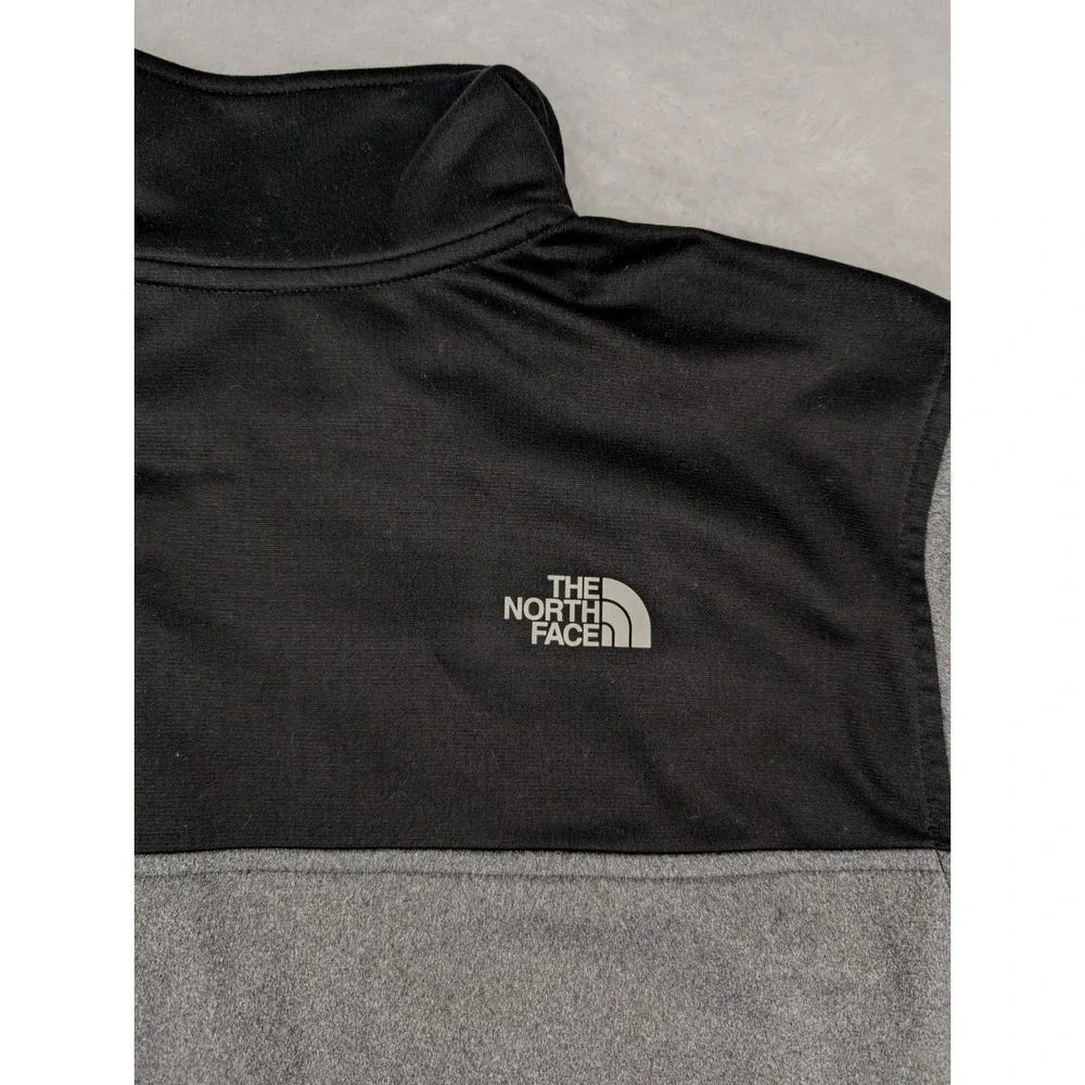 North Face Denali 1/4 Zip Pullover Men's M Gray/Black Sweatshirt Lightweight